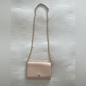Light Pink Tory Burch clutch with chain strap